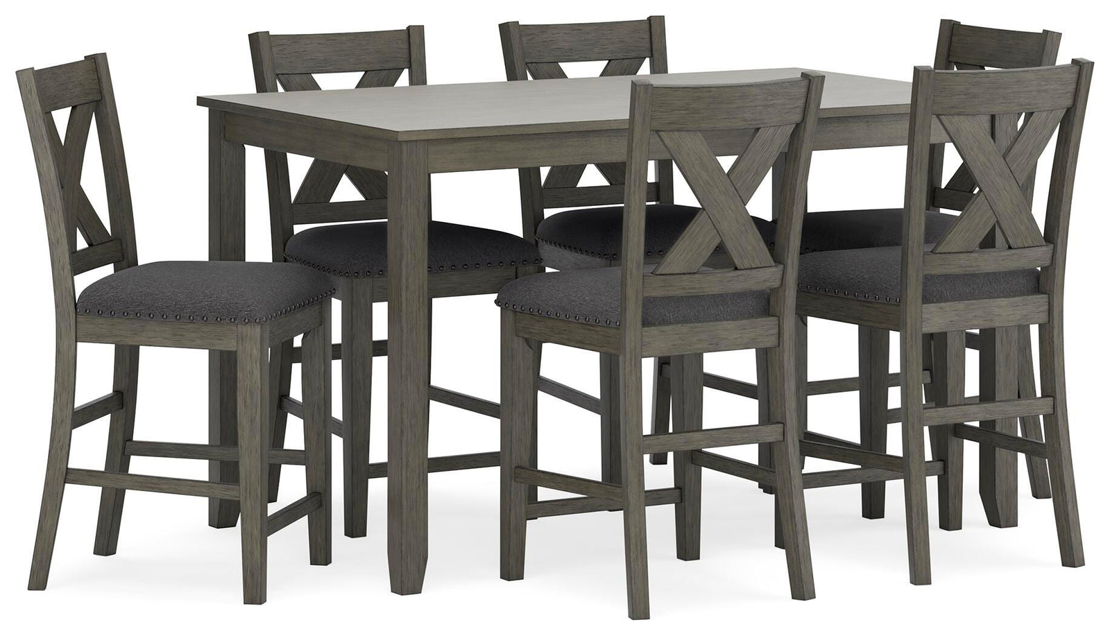 Caitbrook Counter Height Dining Table and Bar Stools (Set of 7) (D388-SI)