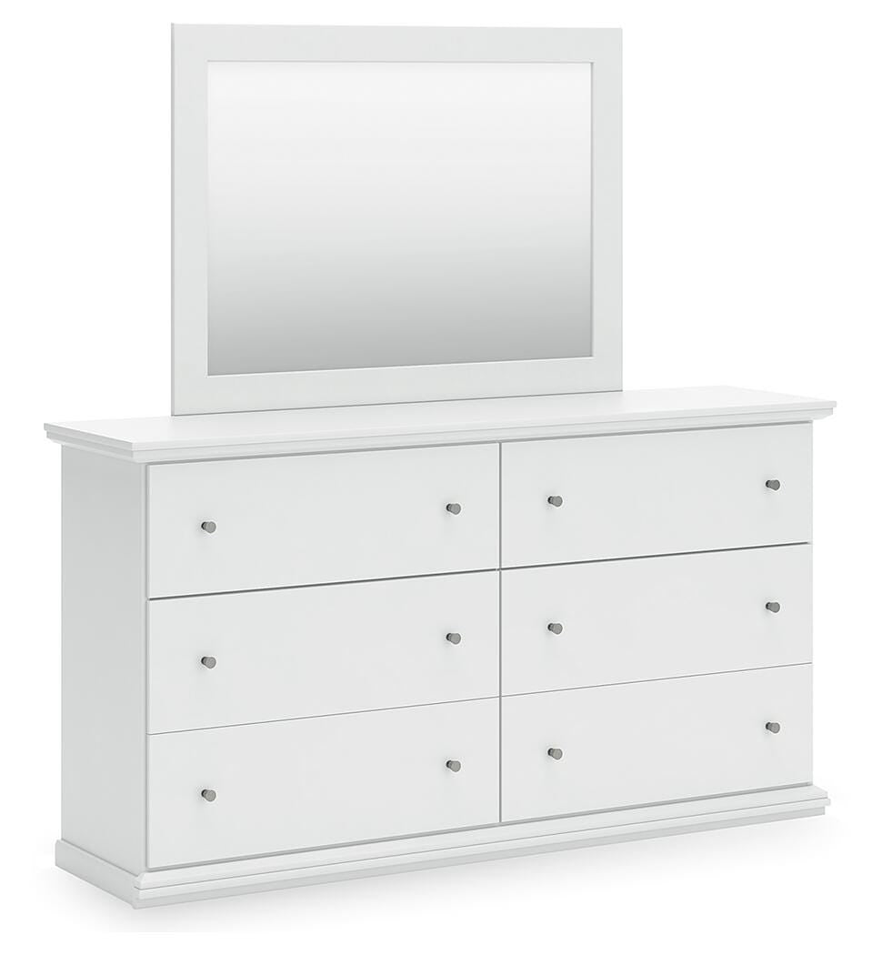Bostwick Shoals Panel Bed, Dresser, Mirror, Chest and 2 Nightstands - White (B139-SI) - Image 3