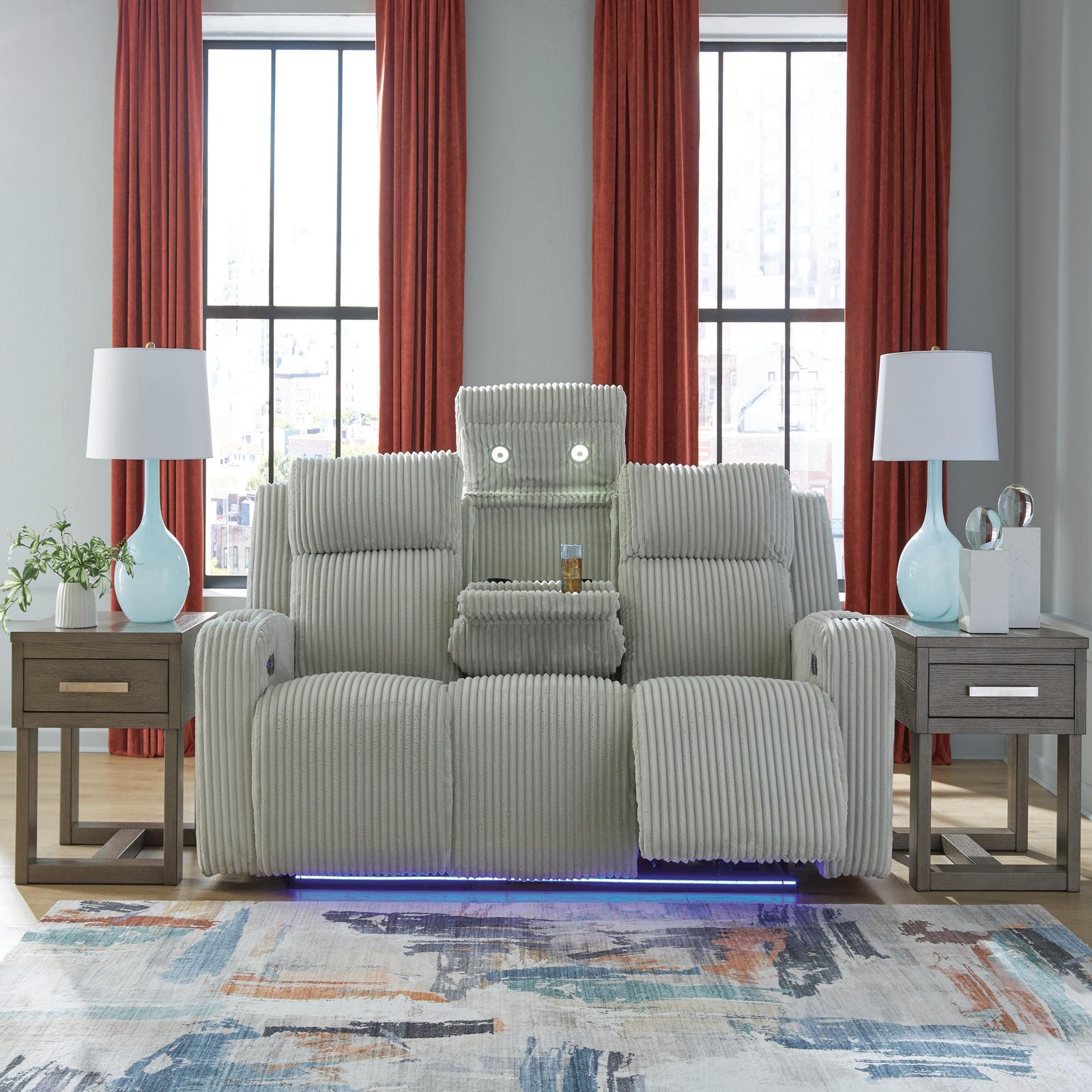 Carvara Power Reclining Loveseat with Console (PC64203-SI) - Image 16