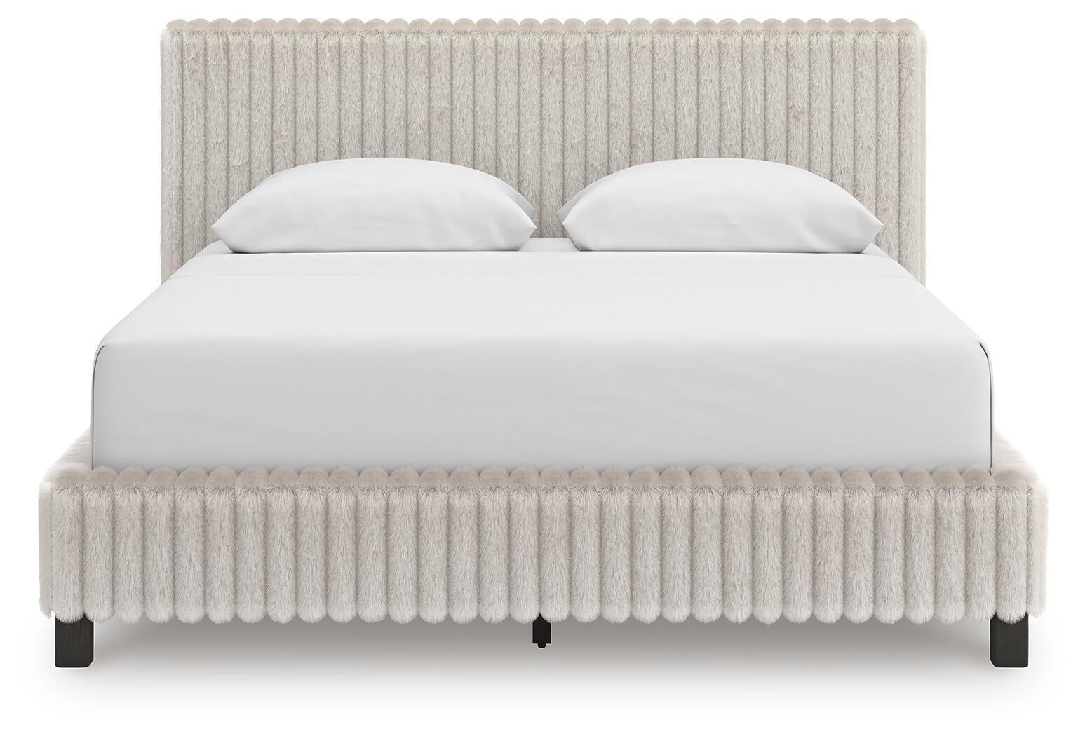 Zuraleus Queen Upholstered Bed, Dresser and Mirror (PCB3381-SI) - Image 9