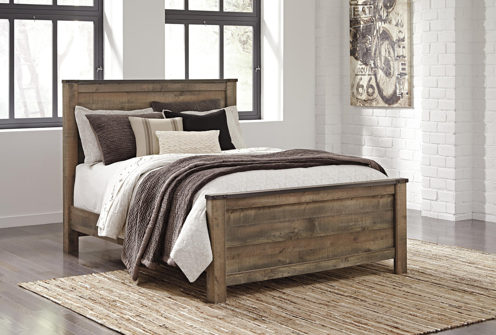 Trinell Panel Bed, Dresser and Mirror (B446-SI) - Image 4