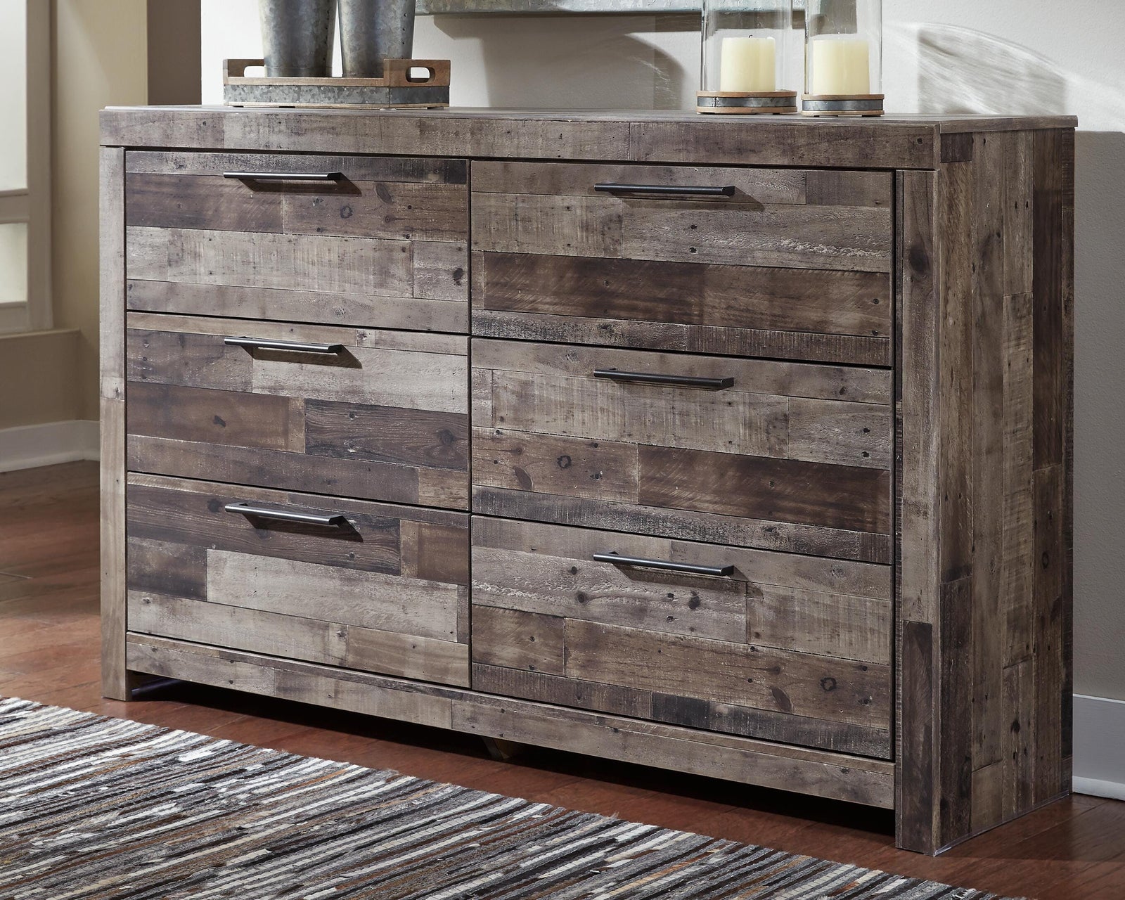Derekson Panel Bed and Dresser - Multi Gray (B200-SI) - Image 4