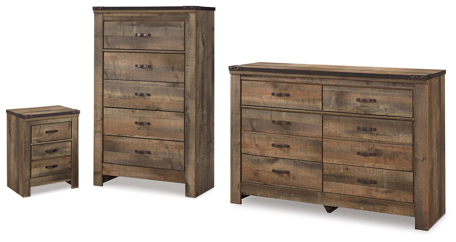 Trinell Dresser, Chest and Nightstand (B446-SI)