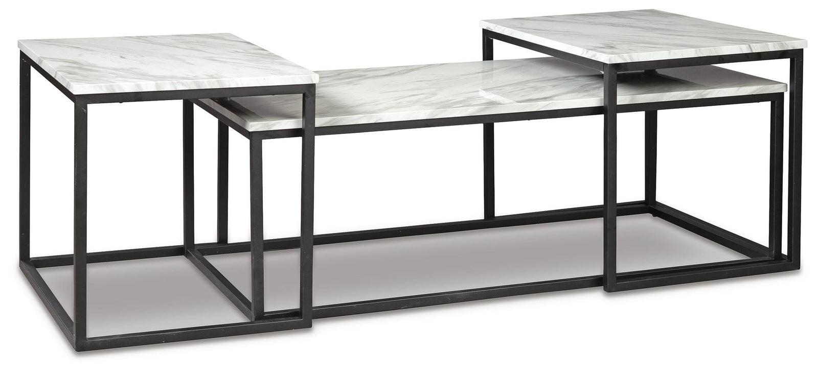 Donnesta Table (Set of 3) - Gray/Black (T182-SI)
