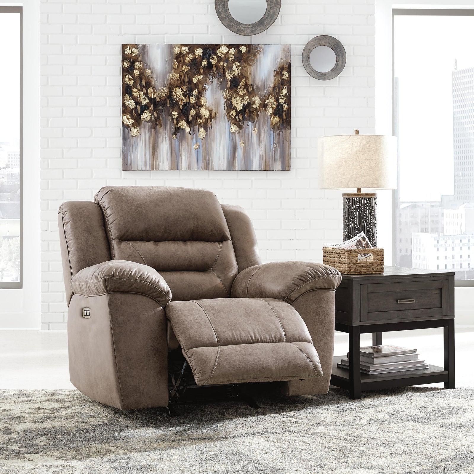 Stoneland Reclining Loveseat with Console (39905-SI) - Image 18