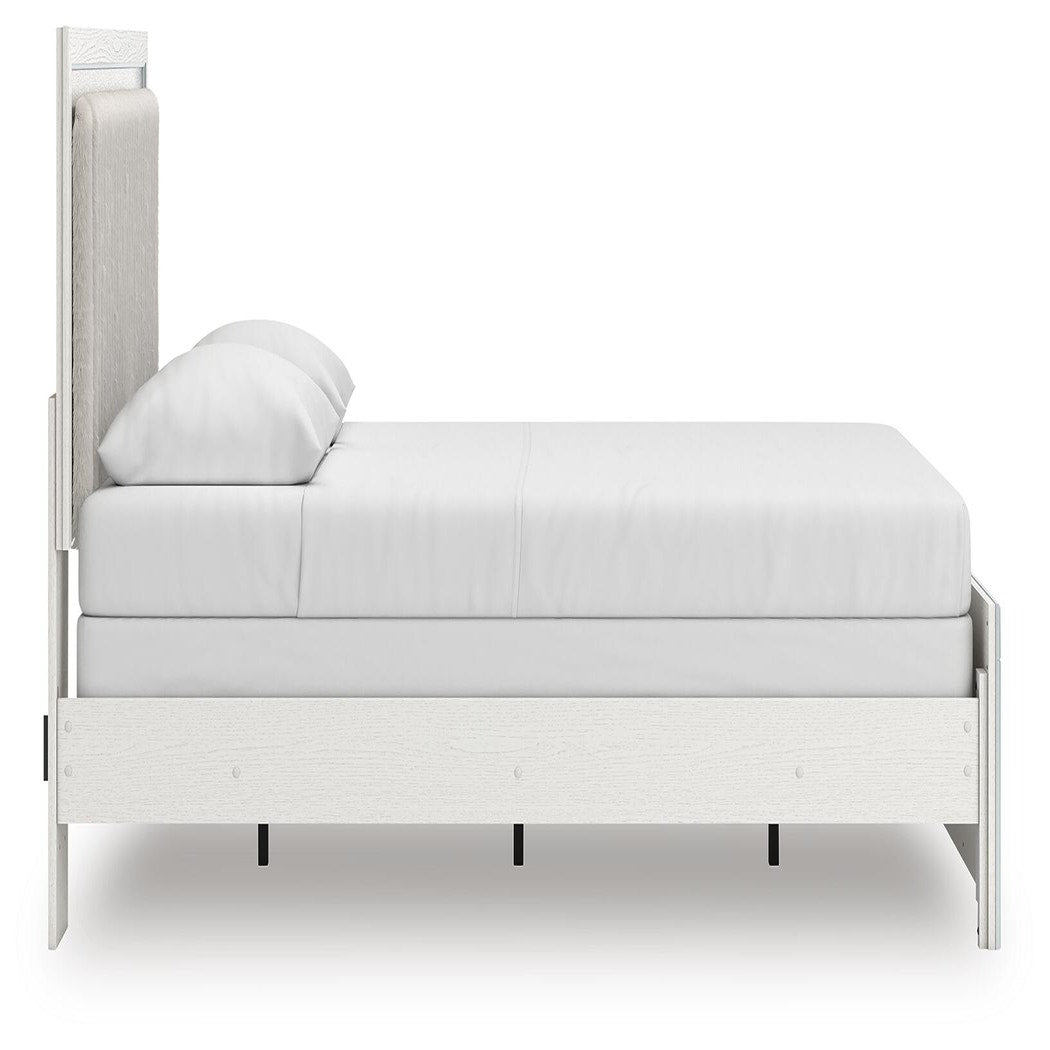 Zuraleus Queen Upholstered Panel Bed, Dresser, Mirror and Nightstand (PCB3381-SI) - Image 10