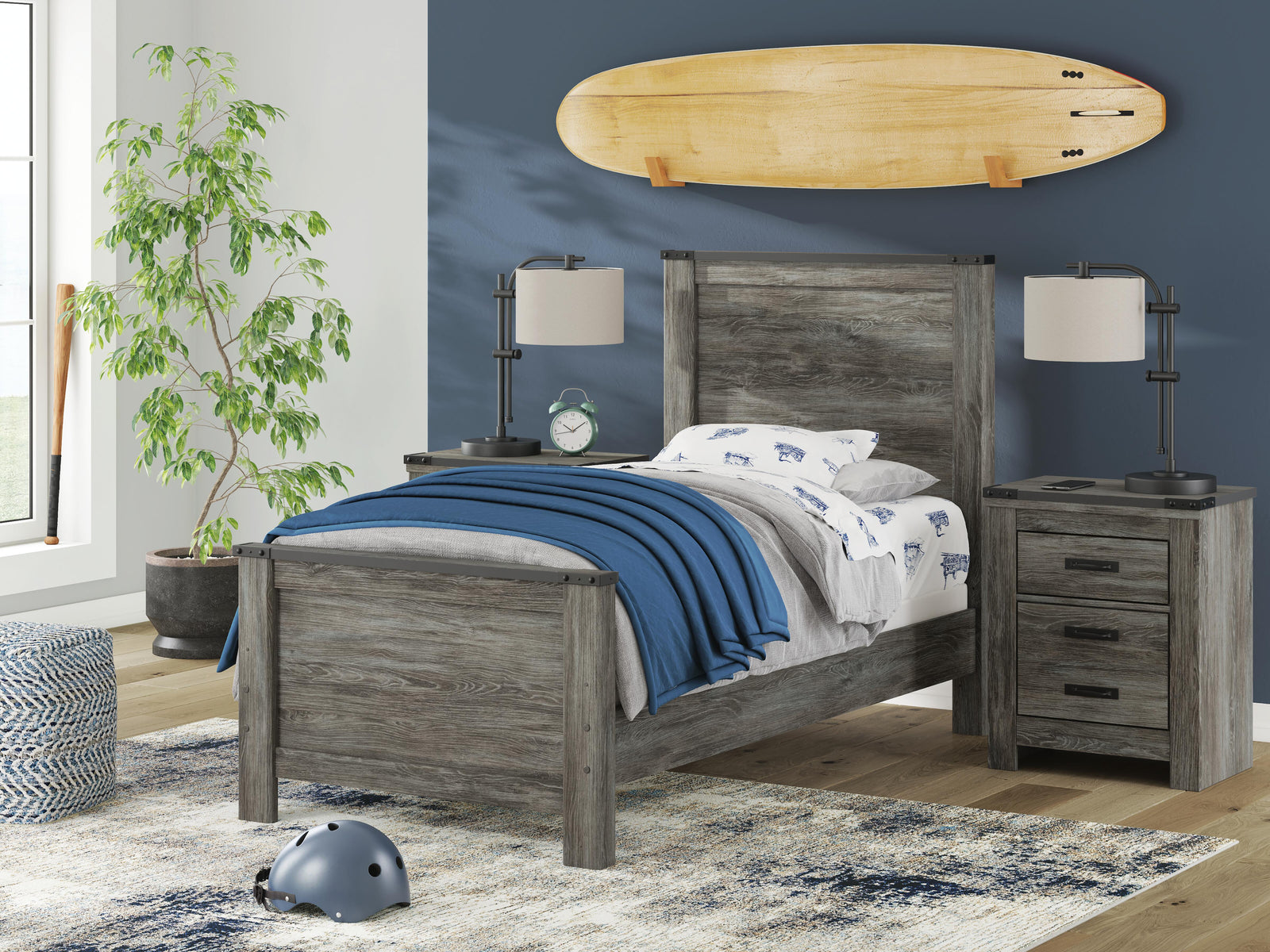 Frandern Panel Bed, Dresser and Mirror (B4480-SI) - Image 17