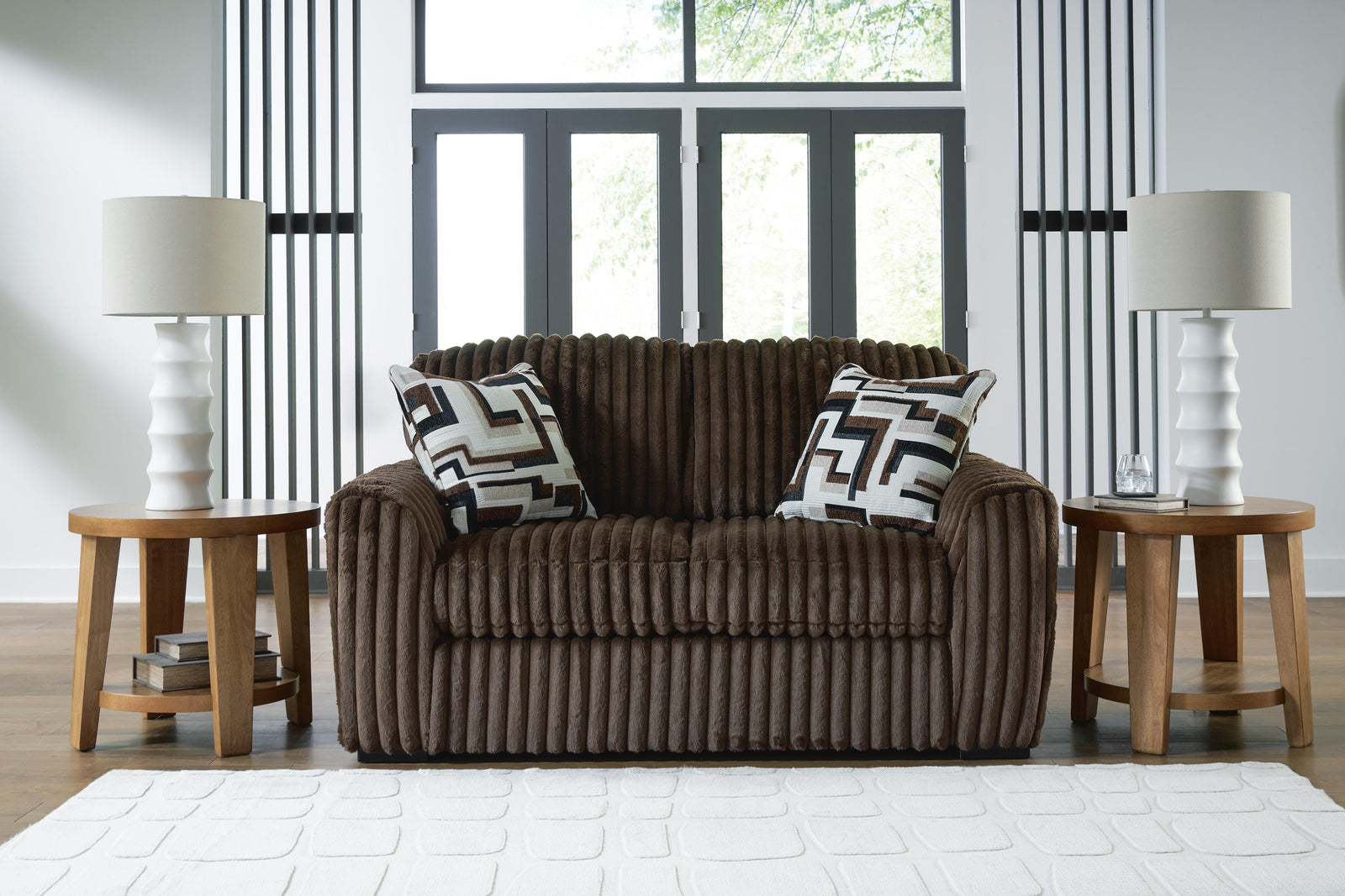 Midnight-Madness Sofa, Loveseat and Oversized Accent Ottoman (98104-SI) - Image 11