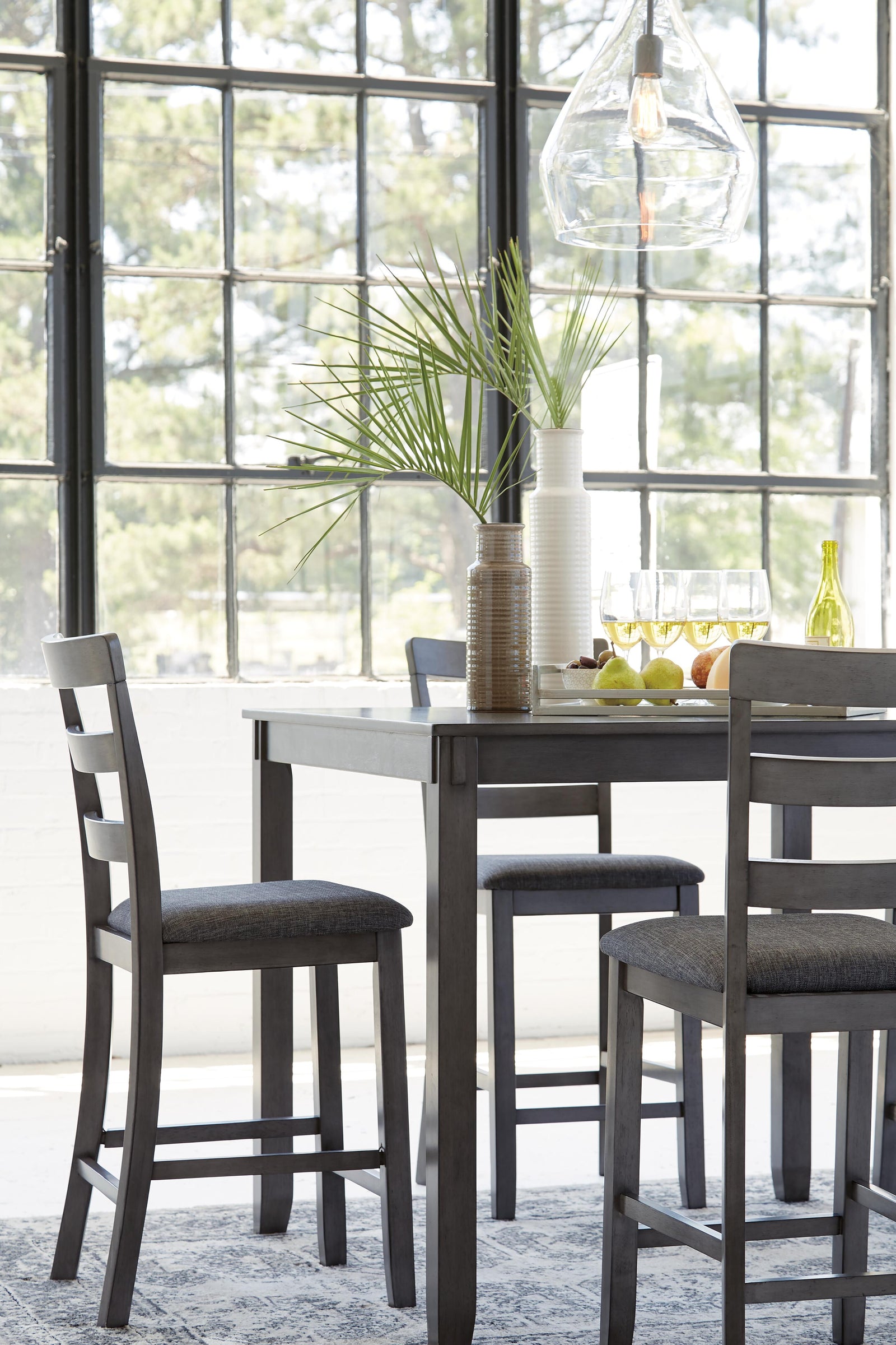 Bridson Counter Height Dining Table and Bar Stools (Set of 5) (D383-SI) - Image 8