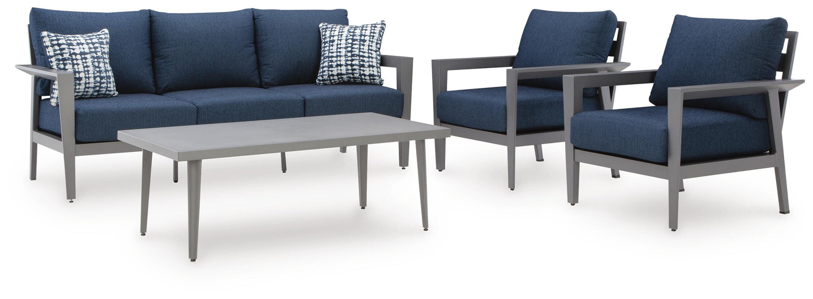 Gali Outdoor Sofa/Chairs/Table Set (Set of 4) (P275-SI) - Image 3