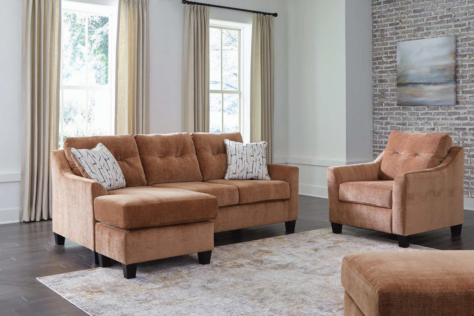 Amity Bay Sofa Chaise, Chair, and Ottoman (67204-SI) - Image 2