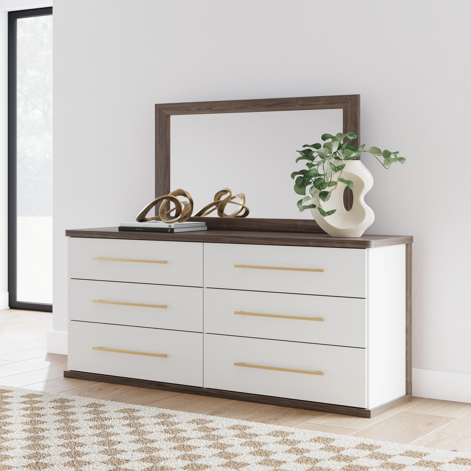 Kendanport Queen Upholstered Bed, Dresser, Mirror and Nightstand (PCB1108-SI) - Image 26