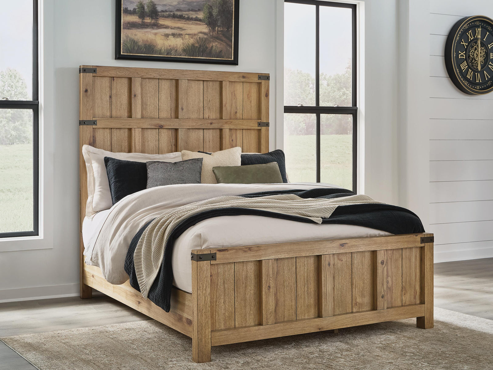 Ridgester Panel Bed - Light Brown (B858-SI) - Image 2