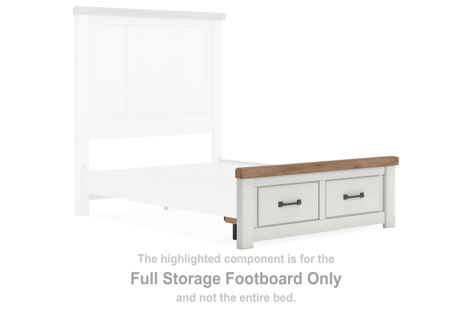 Savonport Storage Footboard - White/Brown (B4615-SI) - Image 2