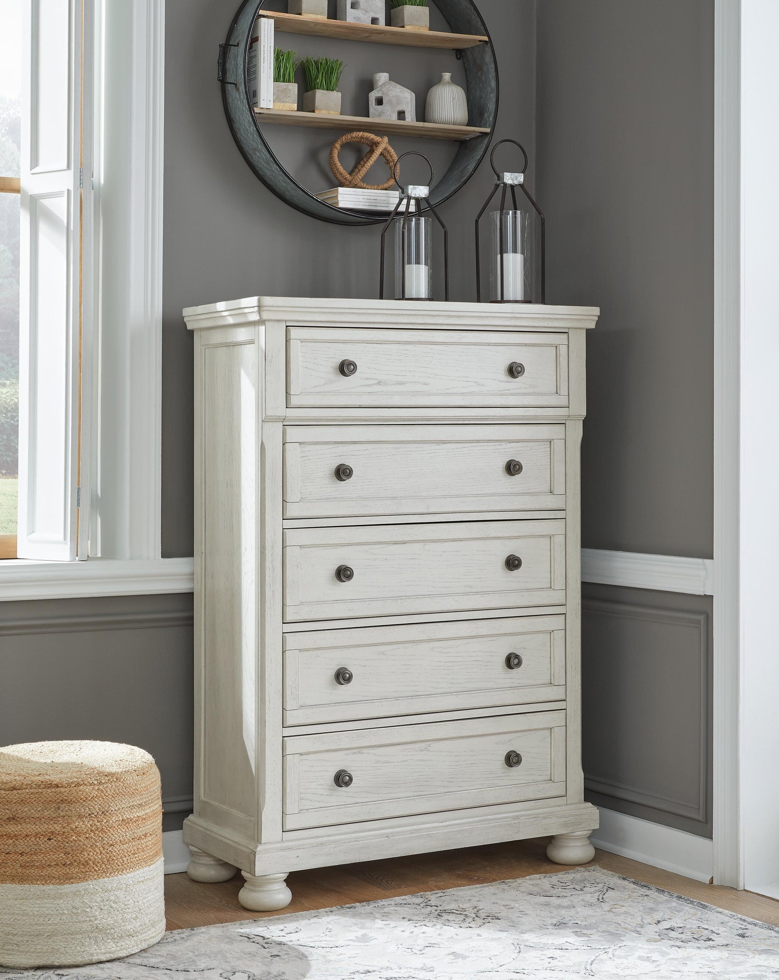 Robbinsdale Panel Storage Bed, Dresser, Chest and 2 Nightstands (B742-SI) - Image 20