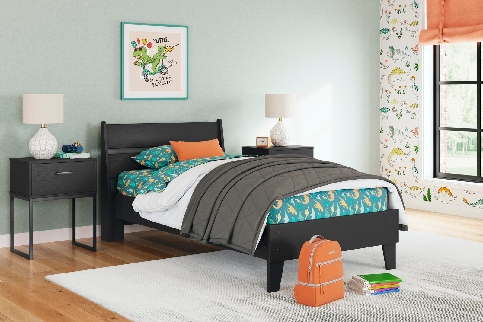 Socalle Panel Platform Bed and Dresser (EB1865-SI) - Image 16