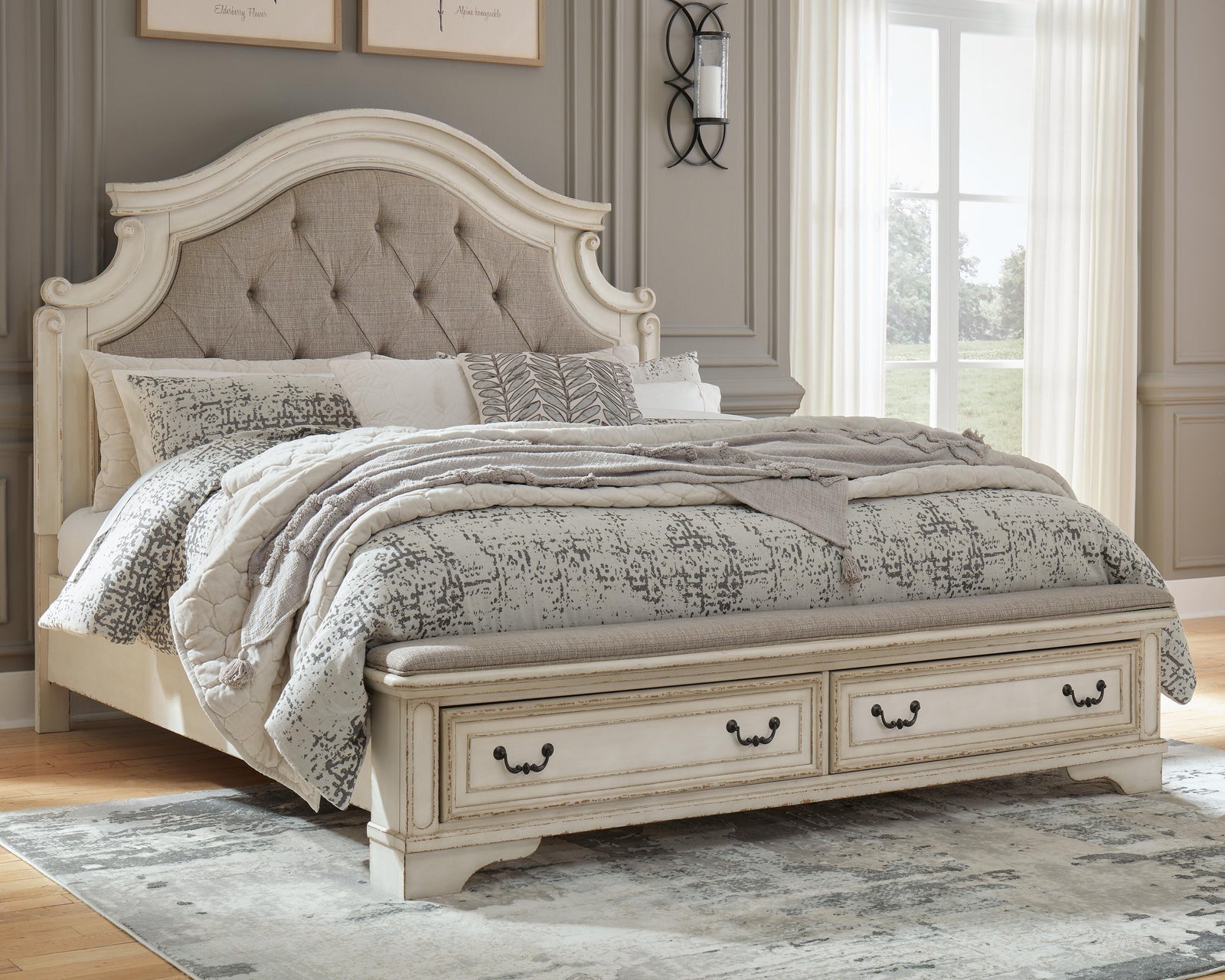 Realyn Upholstered Bed, Dresser, Mirror, Chest and Nightstand - Two-tone (B743-SI) - Image 14