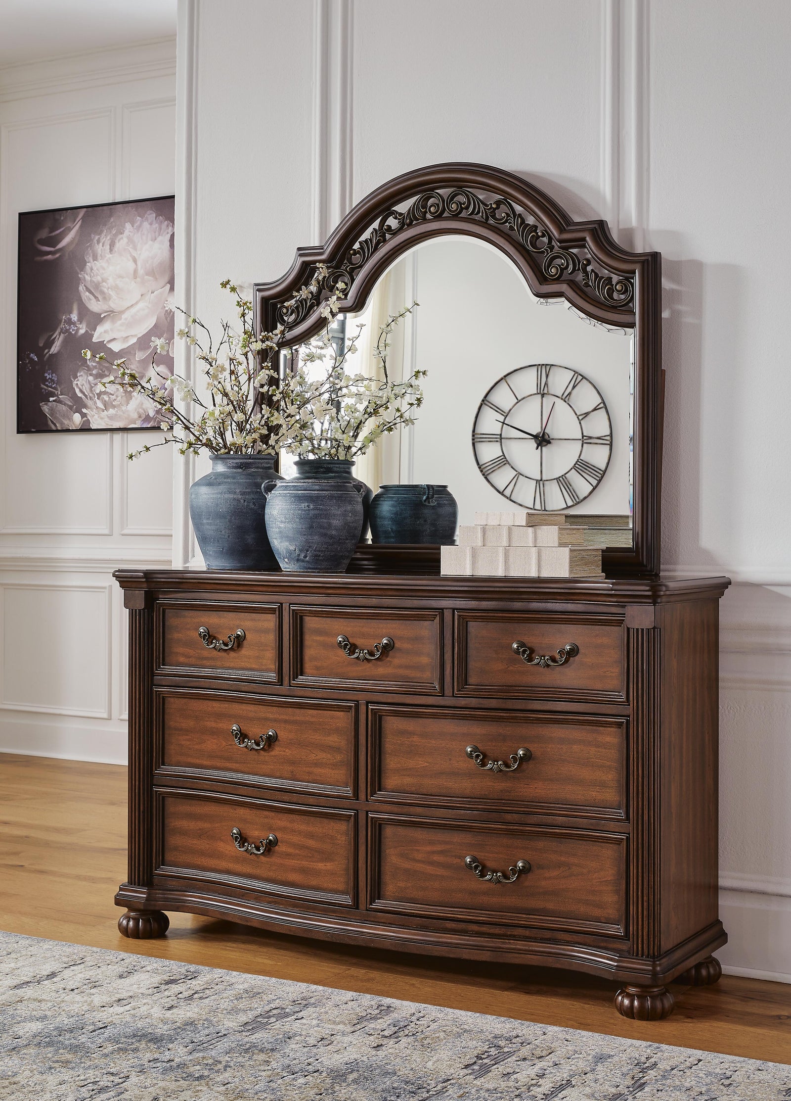 Lavinton Poster Bed, Dresser, Mirror and Nightstand - Brown (B764-SI) - Image 12