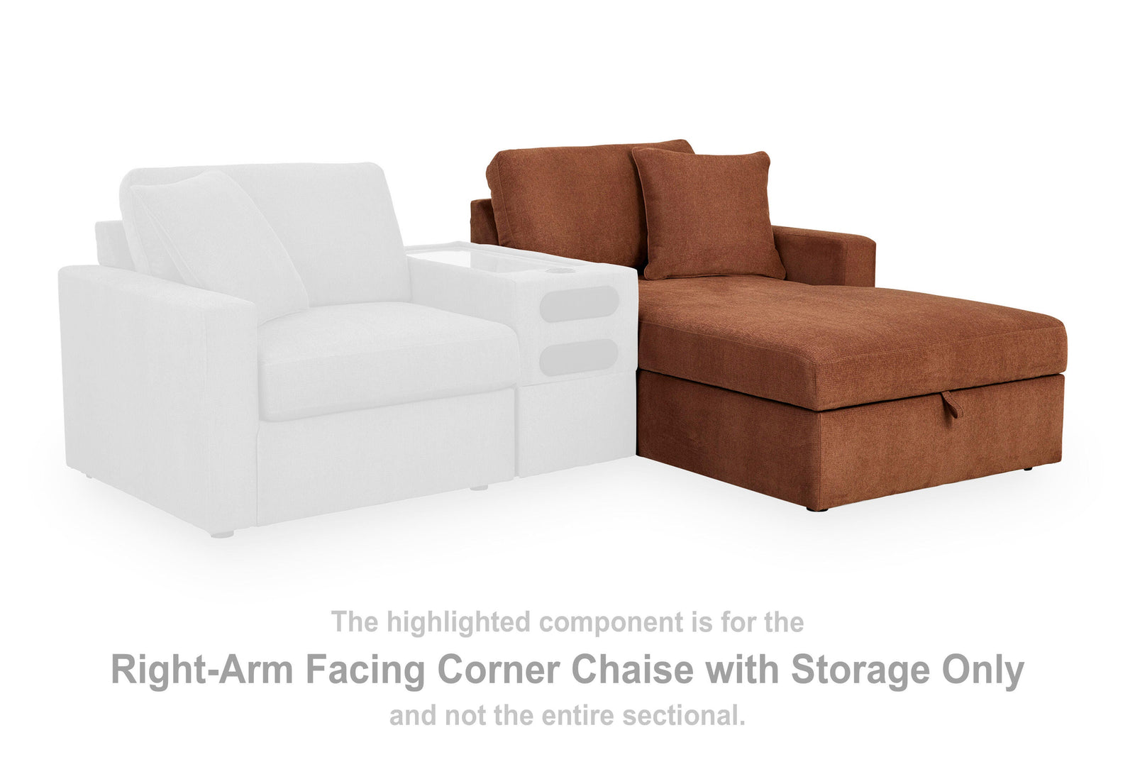 Modmax Right-Arm Facing Corner Chaise with Storage (92102-SI) - Image 22
