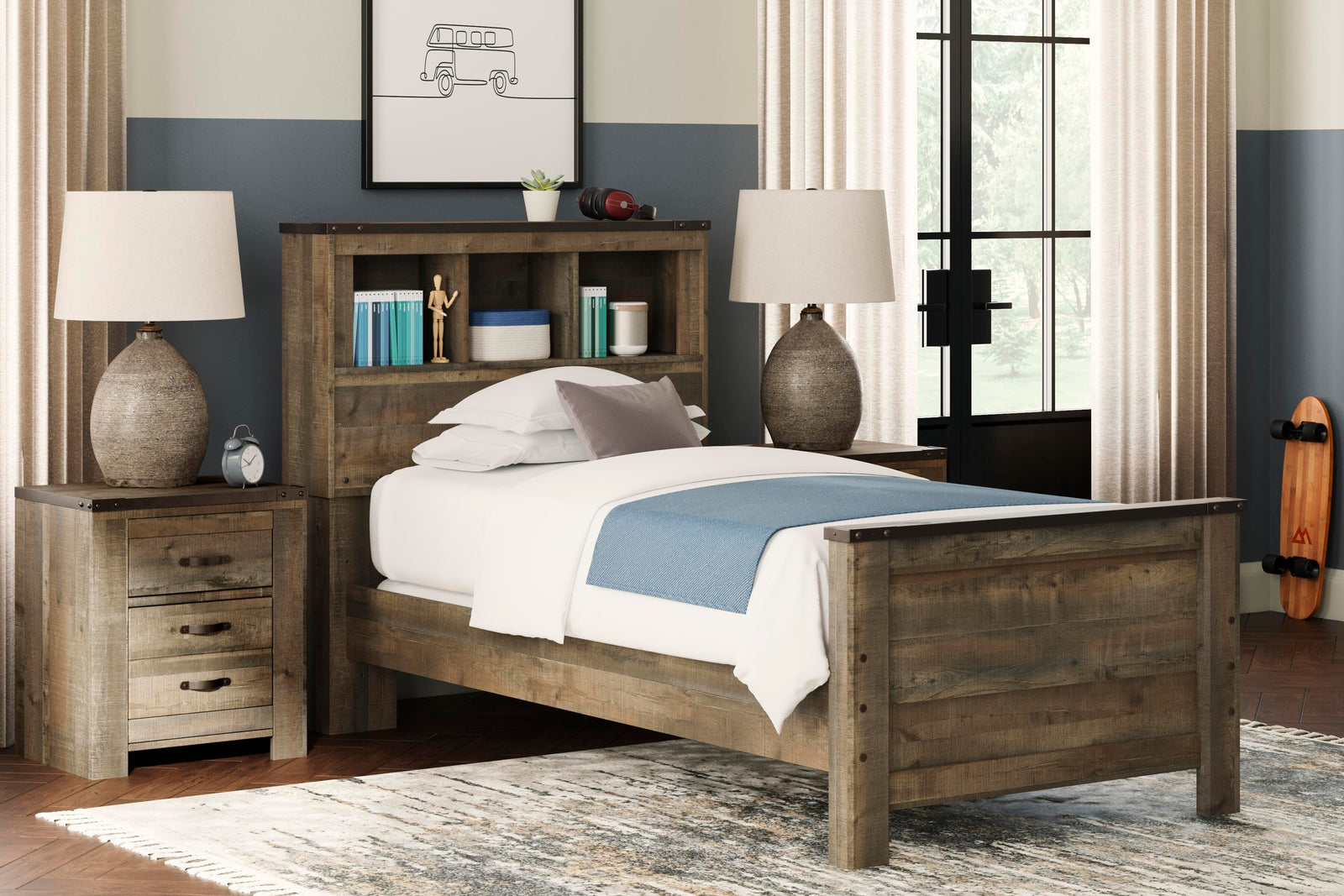 Trinell Bookcase Bed (Youth) - Brown (B446-SI) - Image 3