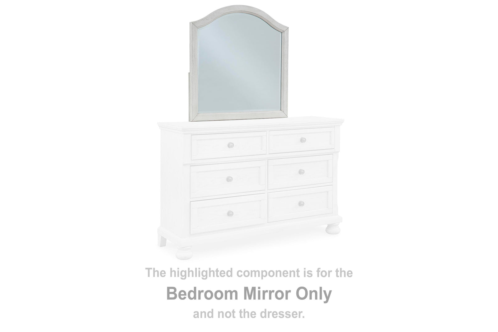 Robbinsdale Bedroom Mirror - Antique White (B742-SI) - Image 3