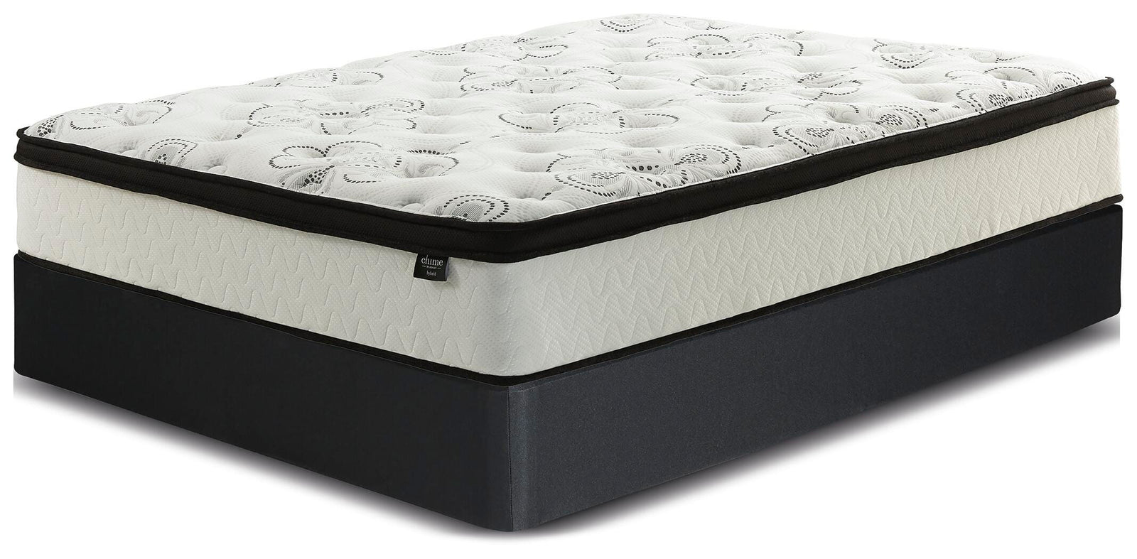 Chime 12 Inch Hybrid California King Mattress and Foundation Set (M697-SI)
