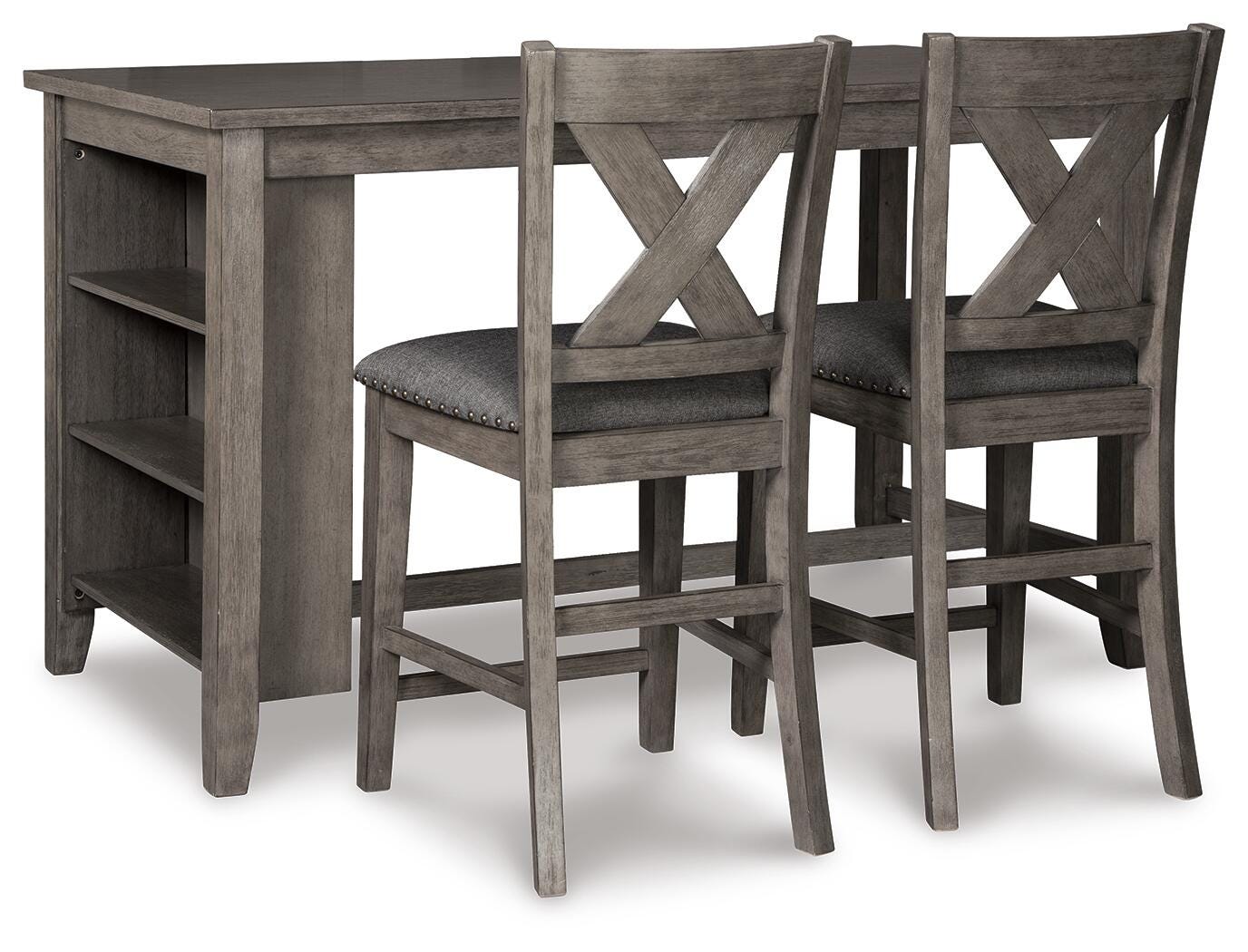 Caitbrook Counter Height Dining Table and 2 Barstools (D388-SI)