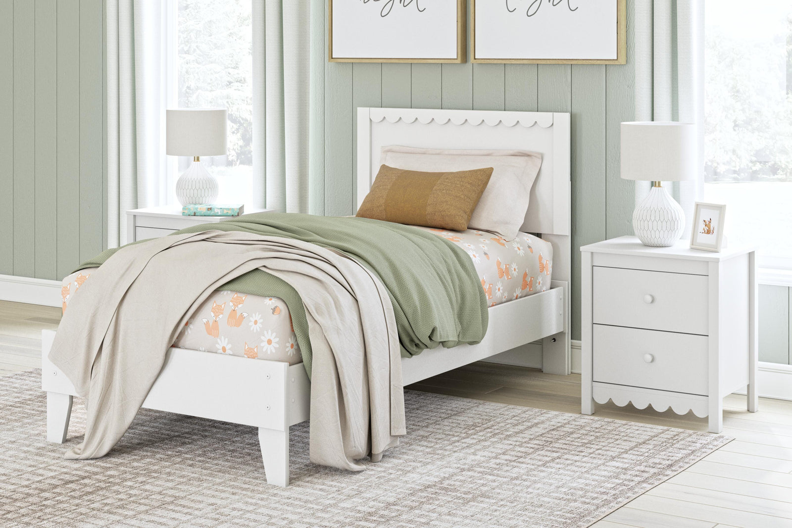 Hallityn Panel Platform Bed (Youth) - White (EB1810-SI) - Image 8