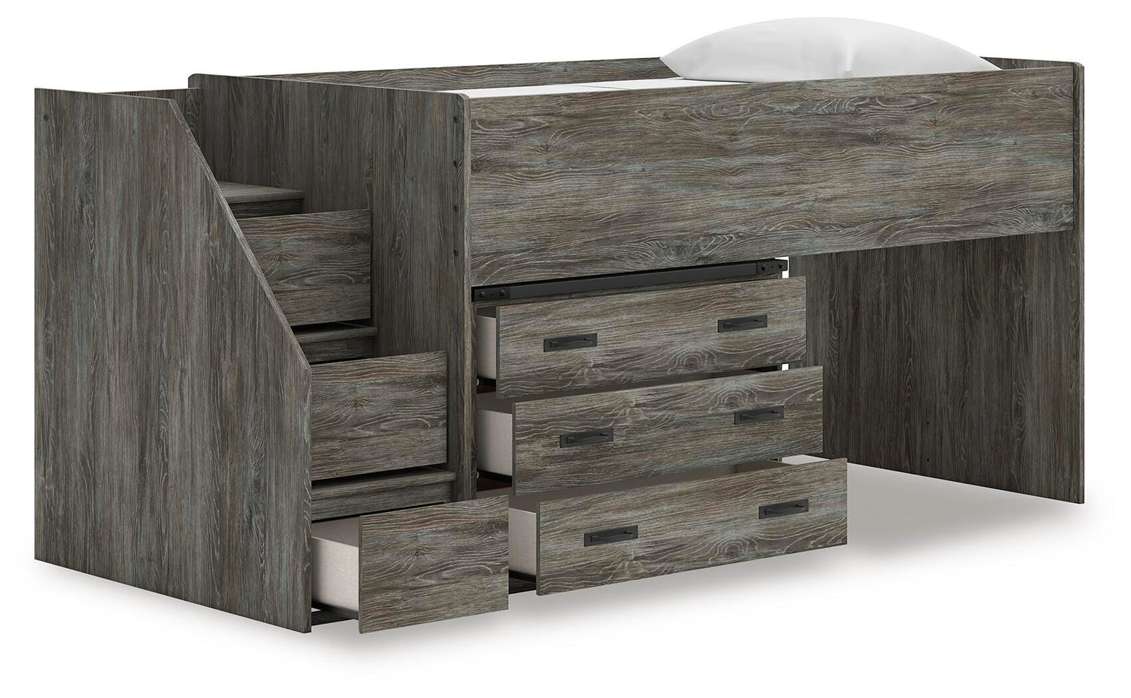 Frandern Loft Bed with Drawer Storage (Youth) - Gray (B4480-SI) - Image 3