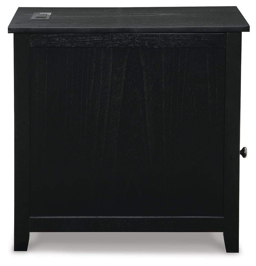 Treytown Chairside End Table - Black (T300-SI) - Image 4