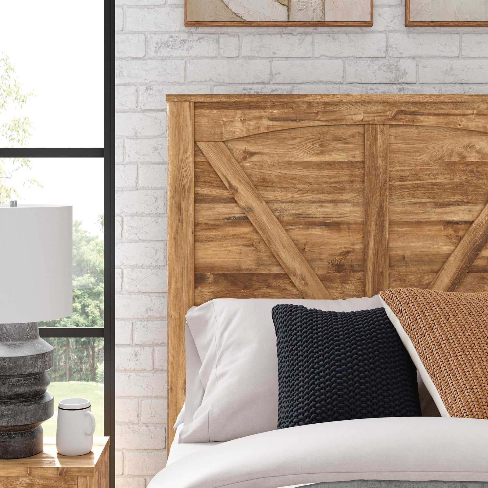 Maystonna Queen Crossbuck Panel Bed (PCB1580-SI) - Image 9