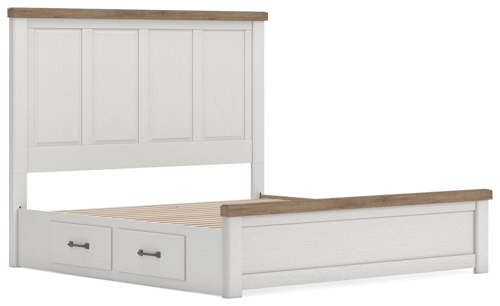 Savonport Panel Bed with Storage - White/Brown (B4615-SI) - Image 4