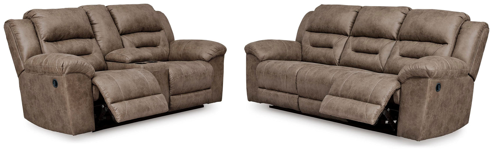 Stoneland Reclining Sofa and Power Reclining Loveseat (39905-SI)