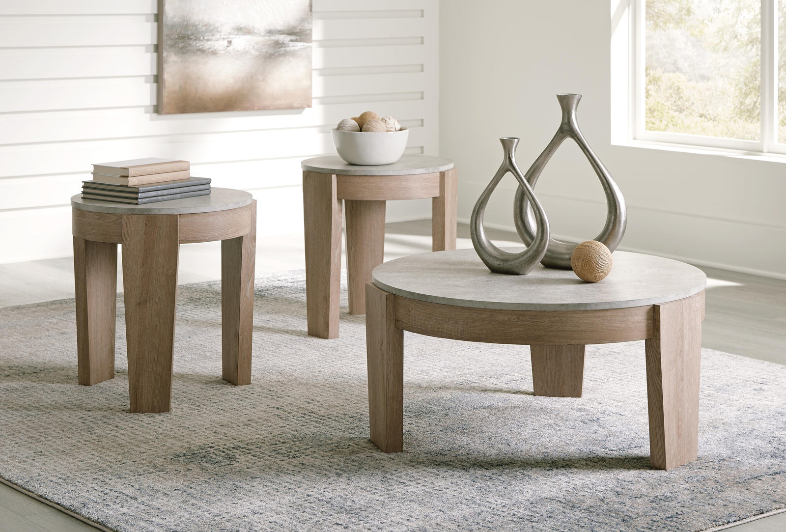 Guystone Table (Set of 3) - Light Brown (T237-SI) - Image 3