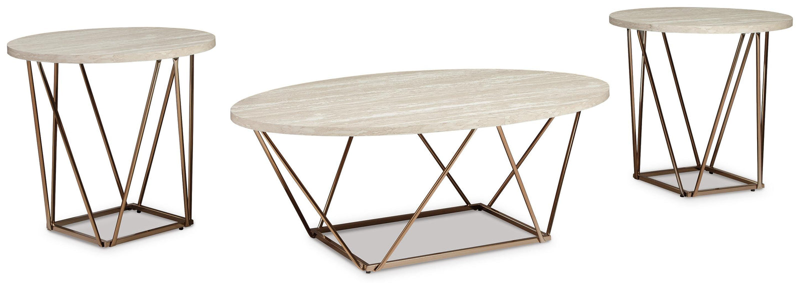Tarica Table (Set of 3) - Two-tone (T385-SI)