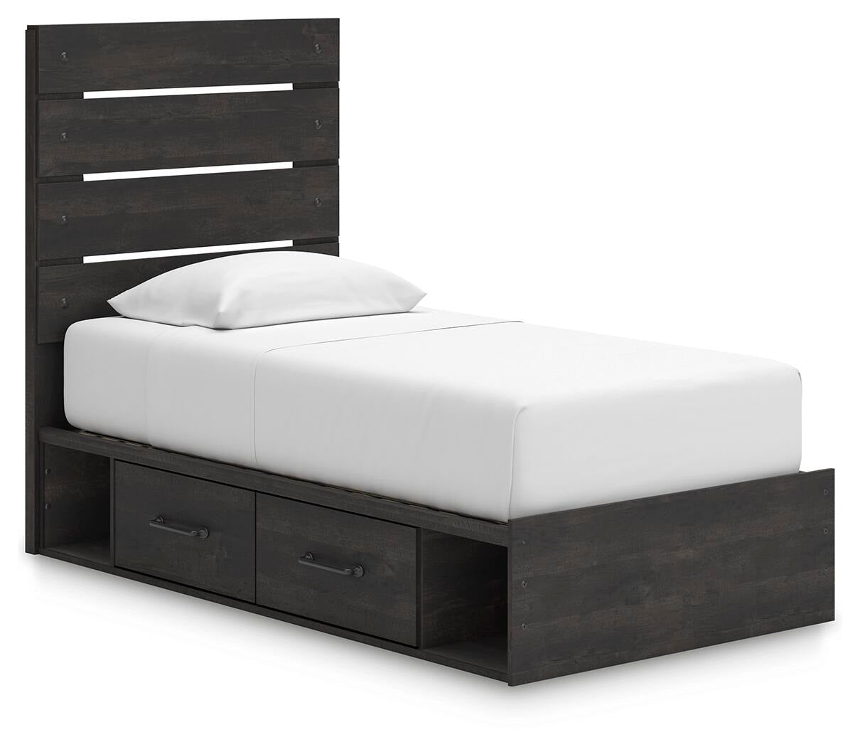 Hollivern Twin Panel Bed with Storage (PCB2108-SI)