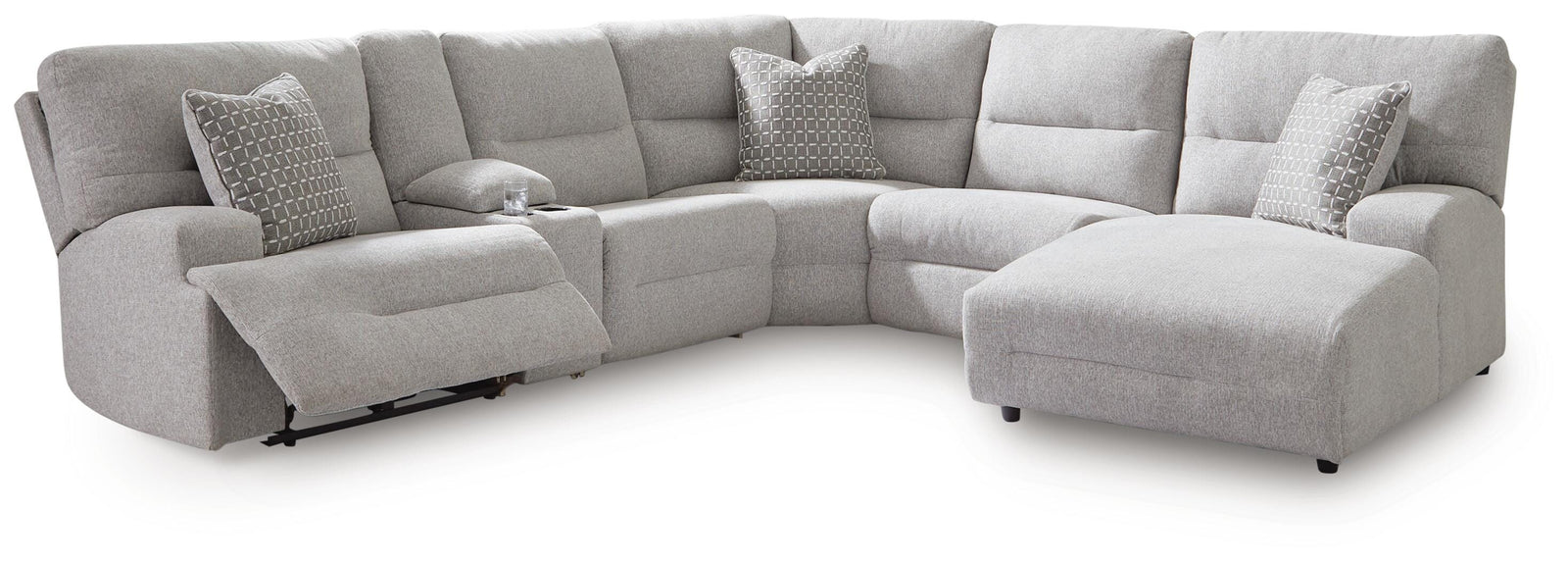 Acklen Place 6-Piece Power Reclining Sectional with Chaise (93605-SI)