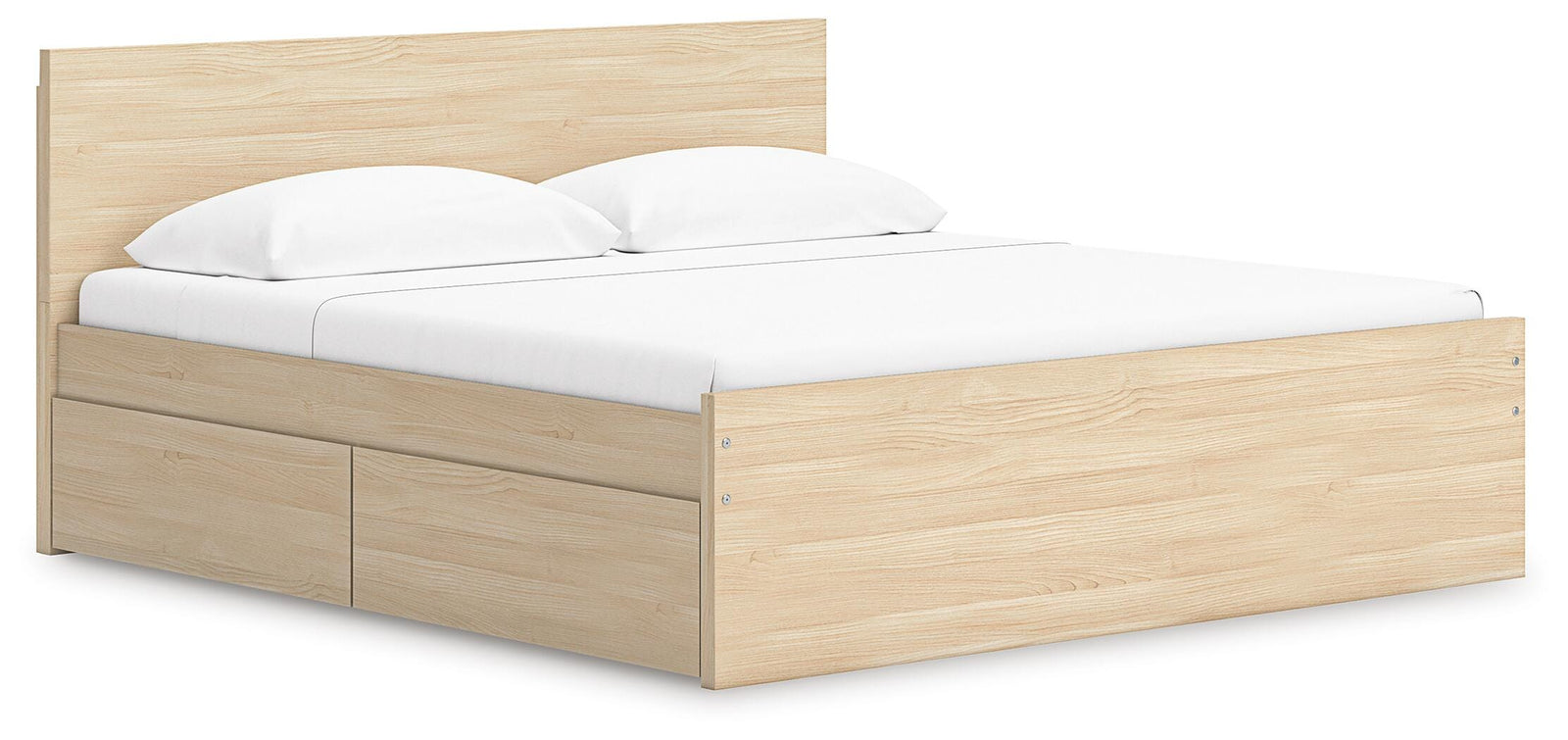 Onita Panel Platform Bed with 1 Side Storage - Natural (EB9632-SI)