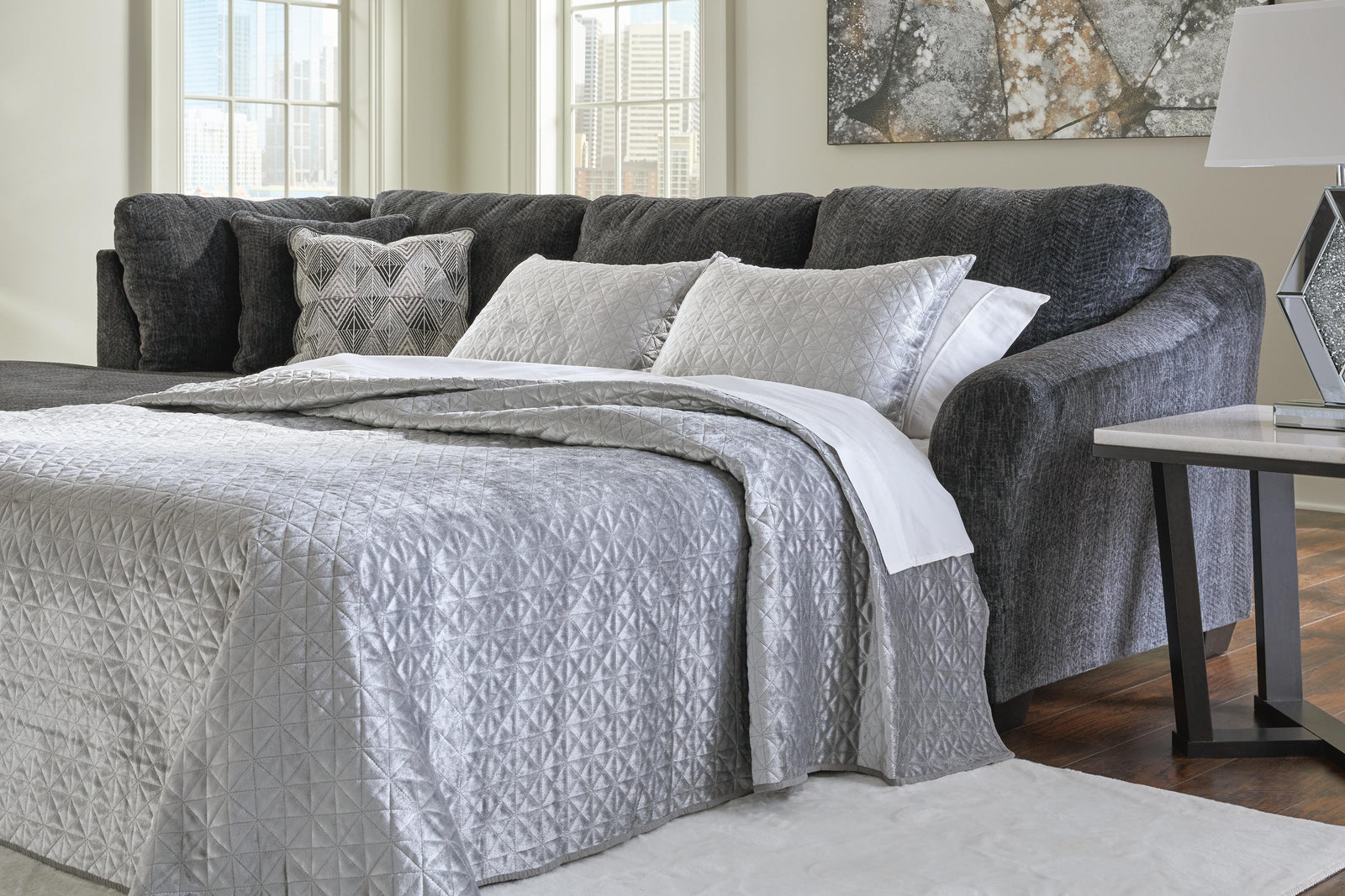 Biddeford 2-Piece Sleeper Sectional with Chaise (35504-SI) - Image 2