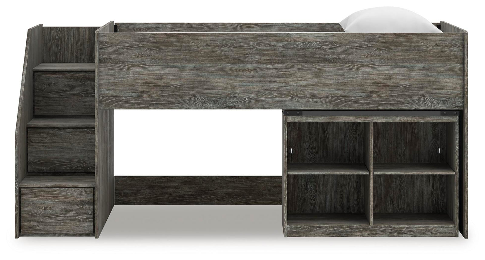 Frandern Loft Bed with Bookcase Storage (Youth) - Gray (B4480-SI) - Image 6
