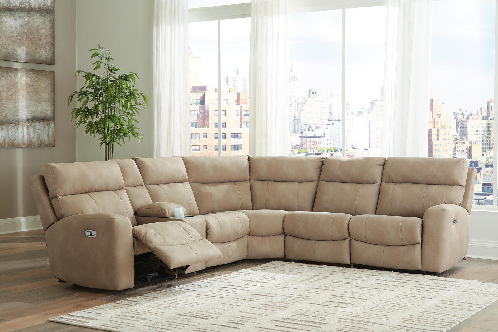 Next-Gen Durapella 6-Piece Power Reclining Sectional (61004-SI) - Image 4
