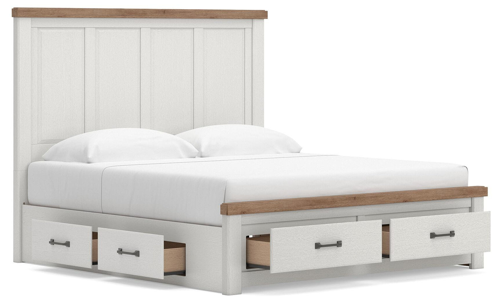 Savonport Panel Storage Bed - White/Brown (B4615-SI) - Image 3