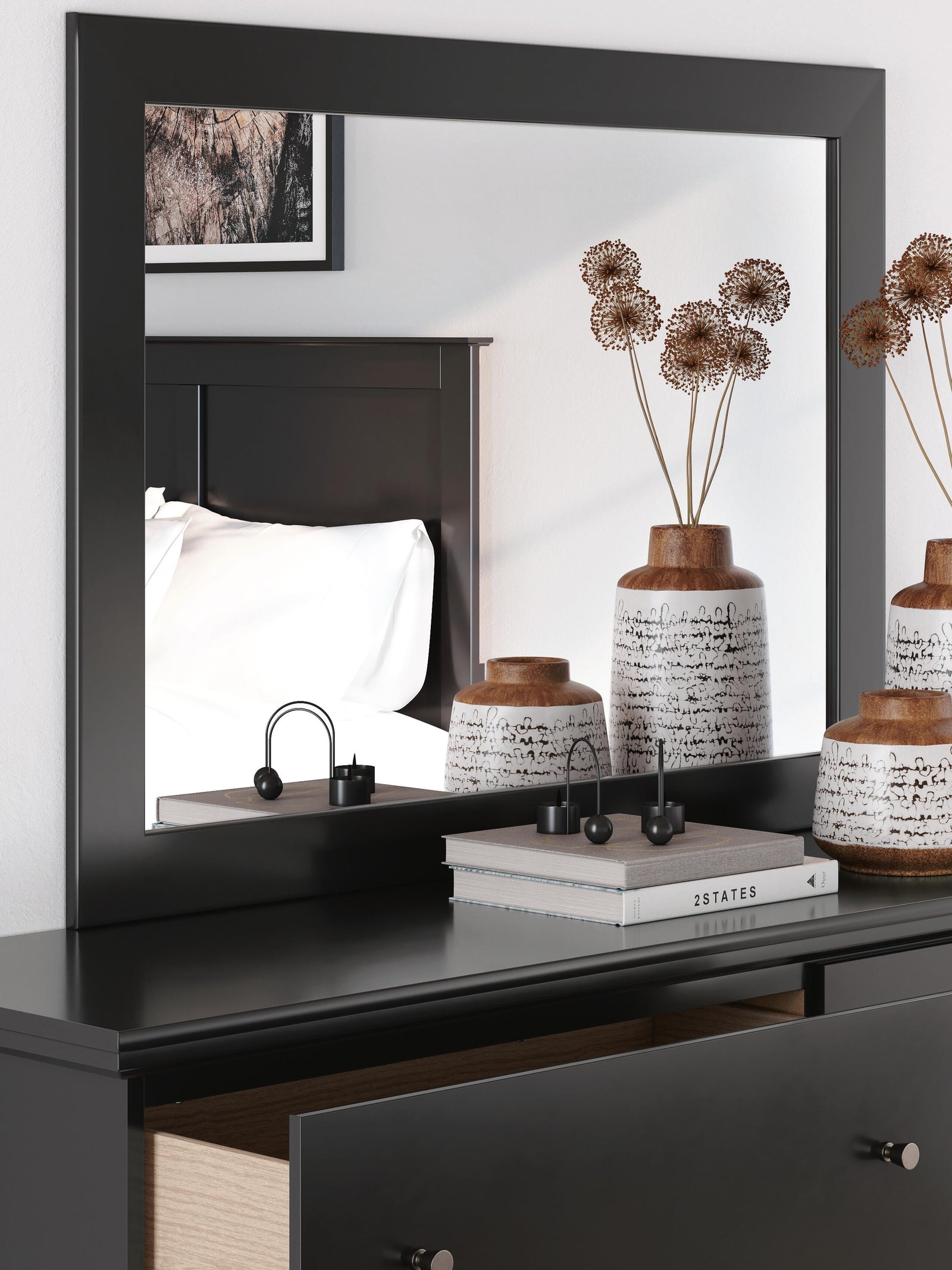 Maribel Bedroom Mirror - Black (B138-SI) - Image 4