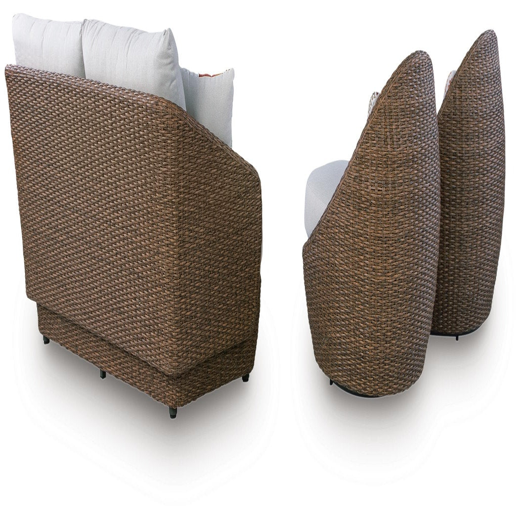 Double Point Outdoor Loveseat/2 Swivel Chairs (Set of 3) (PCP503-SI) - Image 3