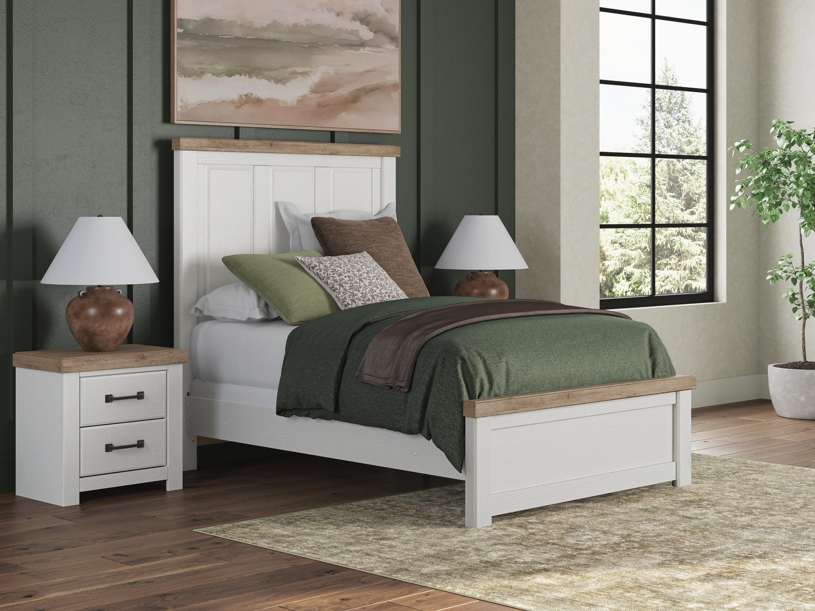 Savonport Panel Bed (Youth) - White/Brown (B4615-SI) - Image 8