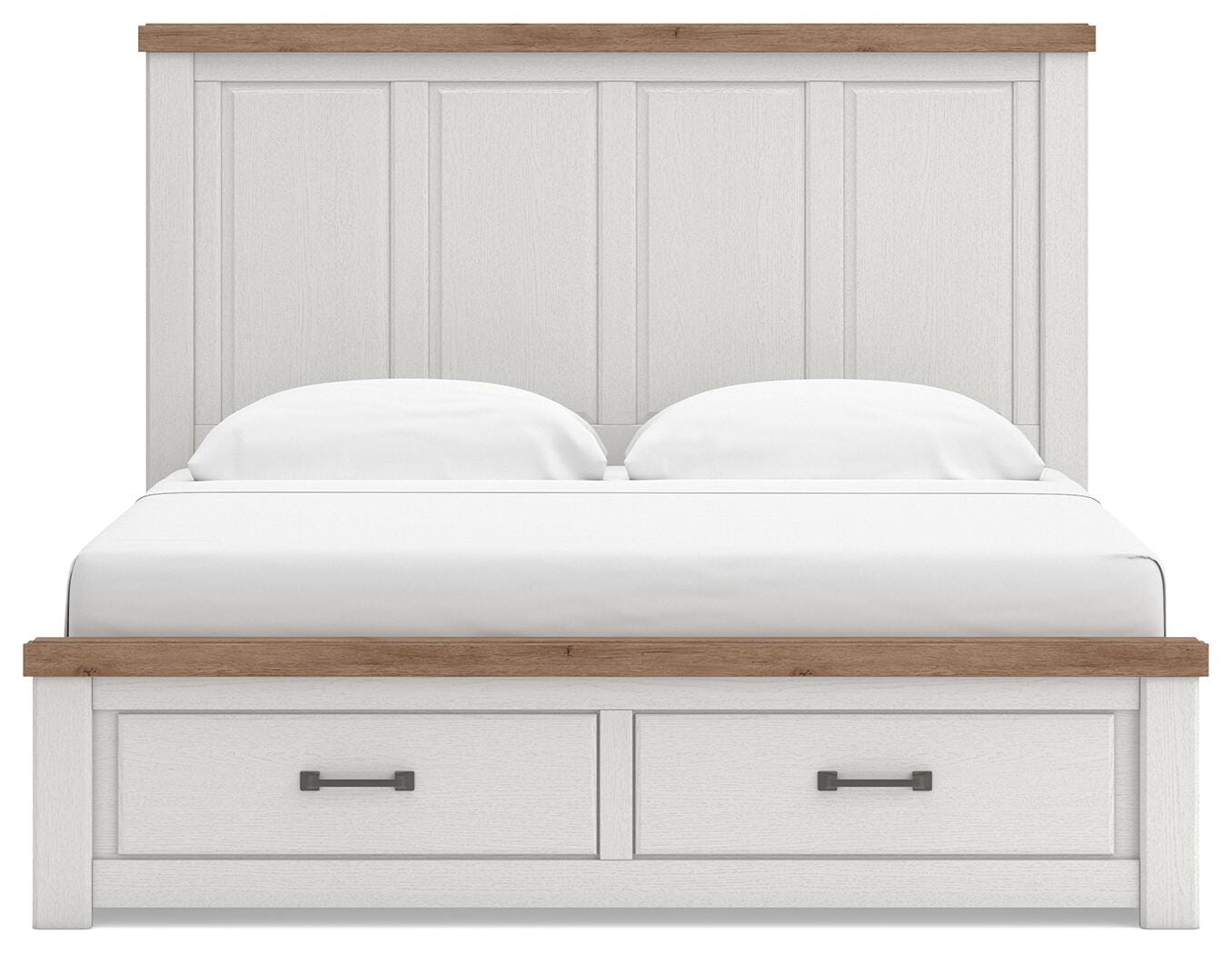 Savonport Panel Storage Bed - White/Brown (B4615-SI) - Image 2