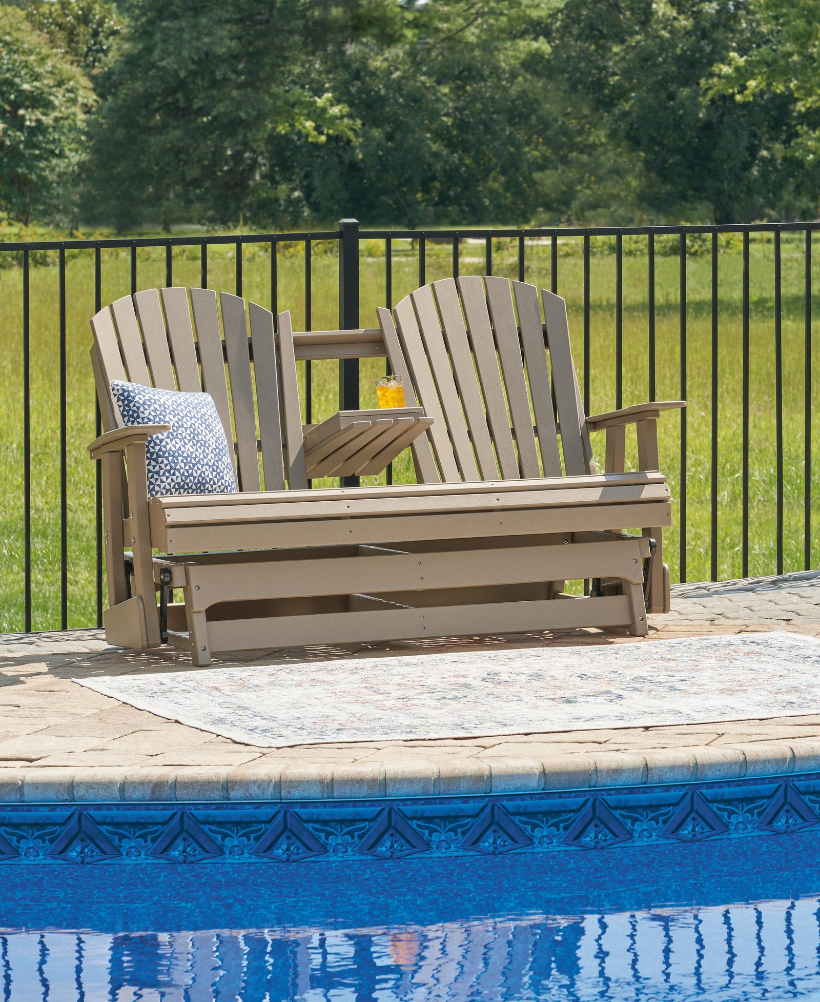 Hyland Wave Outdoor Glider Loveseat (P114-SI) - Image 8