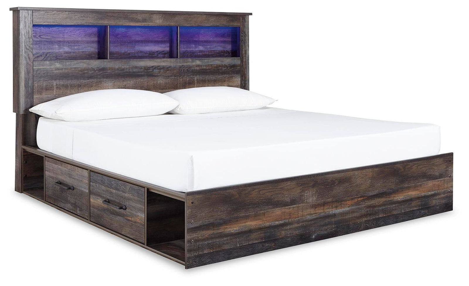 Drystan Bookcase Storage Bed, Dresser, Mirror, Chest and 2 Nightstands - Multi (B211-SI) - Image 4