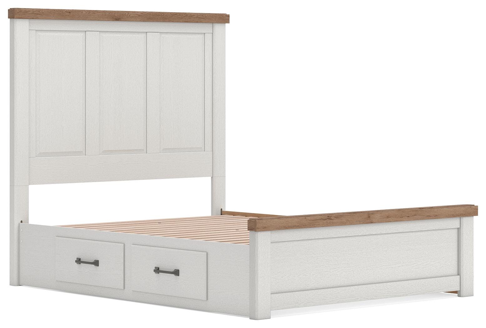 Savonport Panel Bed with Storage - White/Brown (B4615-SI) - Image 4