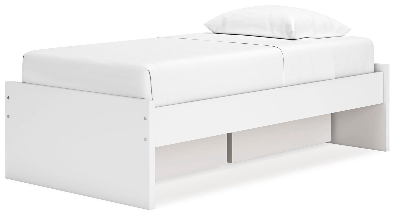 Onita Platform Bed with 1 Side Storage (Youth) - White (EB9630-SI) - Image 3